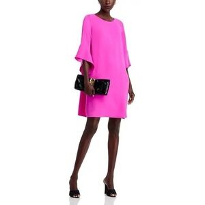 CAROLINE ROSE Julia Pink Paradise Bell Sleeve Dress Size Small